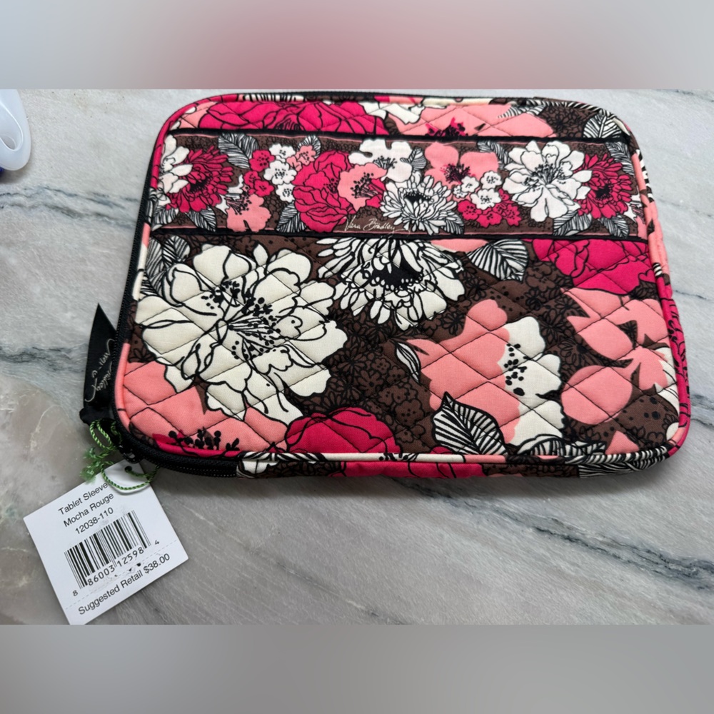 NWT Vera‎ Bradley Floral Tablet Case Mocha Rouge MSRP $38 whimsical garden